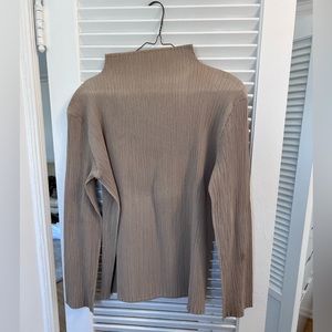 Pleats Please By Issey Miyake Champagne High Neck Pullover